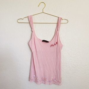 PLAYBOY Pink Tank with Sequins SZ L/XL